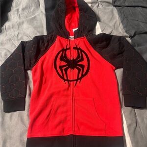 Red and Black Spider Hoodie for Kids